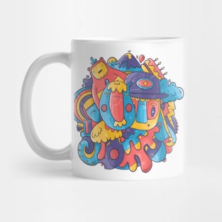 Cute Feeling Blue Doodle Mug